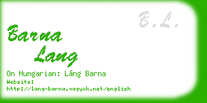 barna lang business card